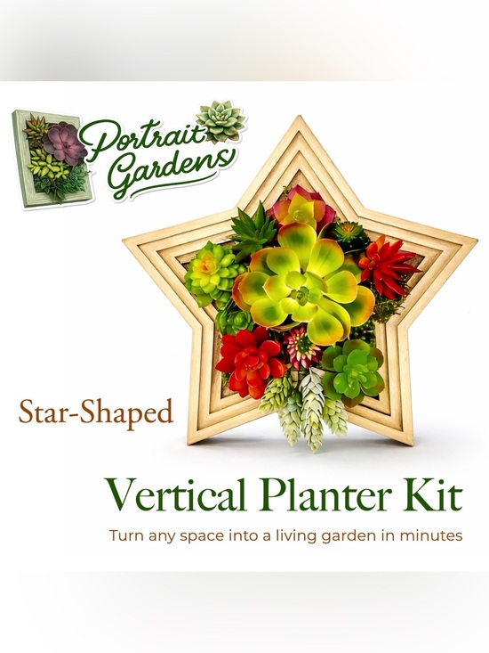 Portrait Gardens Other - Star-Shaped Vertical Planter Kit (Gold) - Portrait Gardens